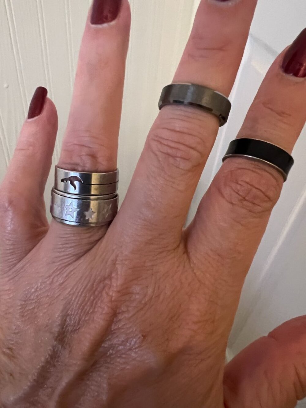 Unisex 4‑Piece Stainless‑Steel Ring Set – Mixed Styles